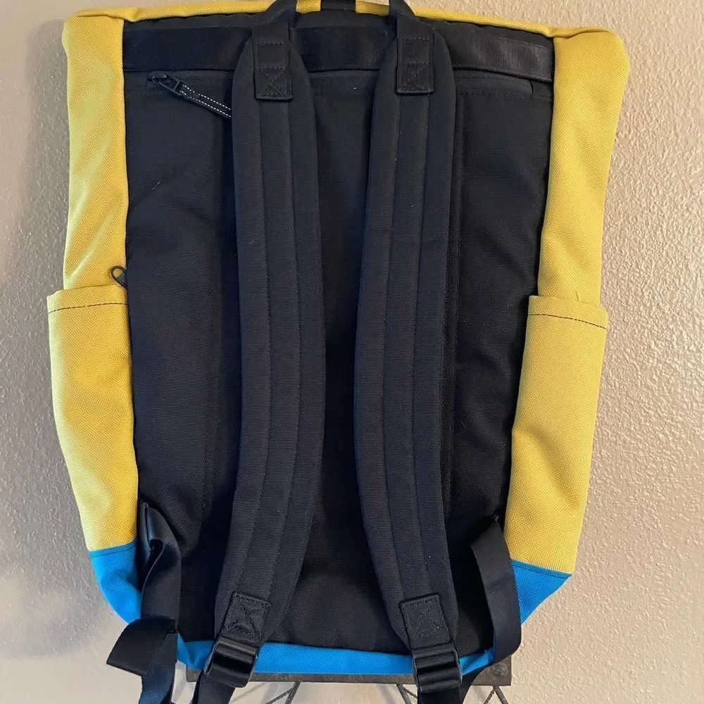 Timbuk2 Yellow Gray Blue Roll Up Backpack New Condition
